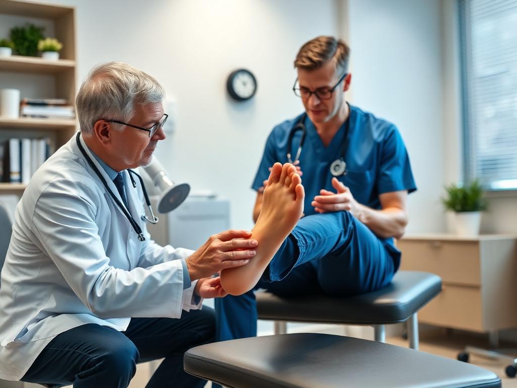 Podiatrist treating foot pain